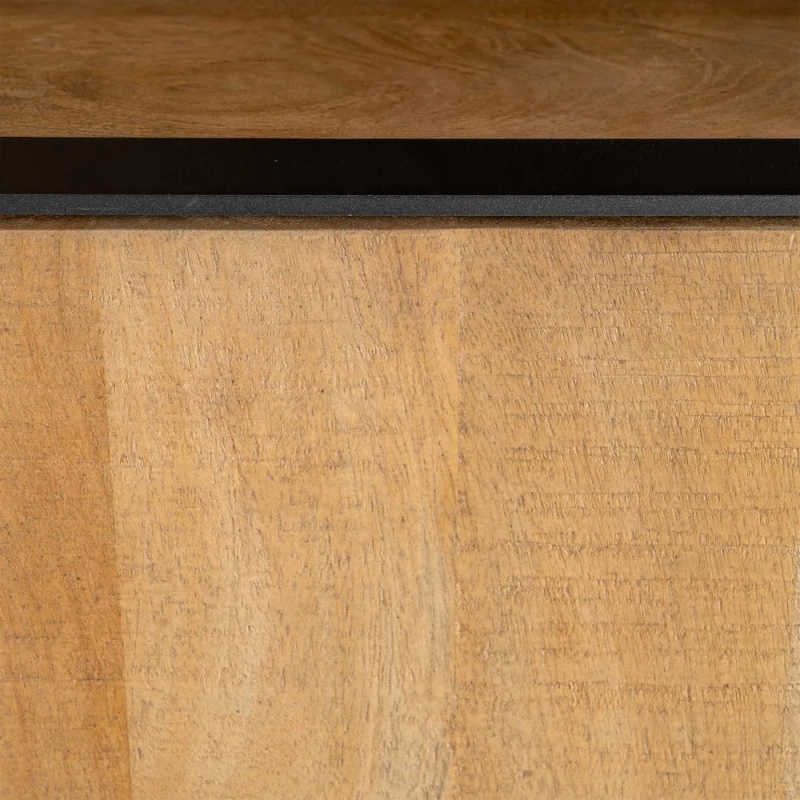 Buffet moderne chic Haut 2 portes 1 niche en Bois de manguier Naturel Métal Noir Ohio - 8