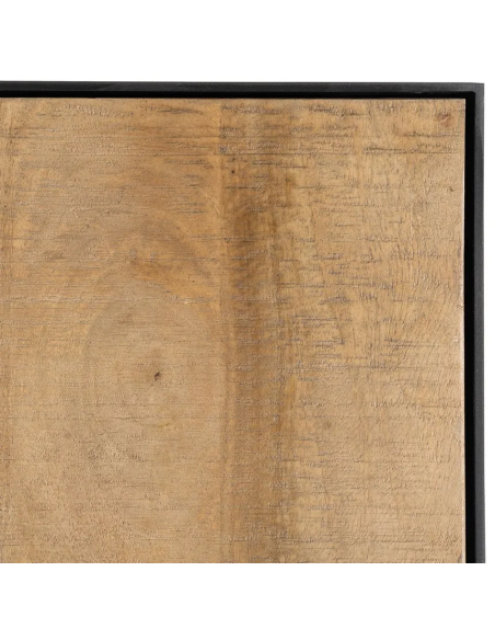 Buffet moderne chic Haut 2 portes 1 niche en Bois de manguier Naturel Métal Noir Ohio - 9