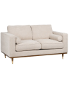 Canapé moderne bouclette Droit 2 places en Tissu Beige Bouclé Bois d'hévéa Bois MDF Marron Métal Doré Guido - 1
