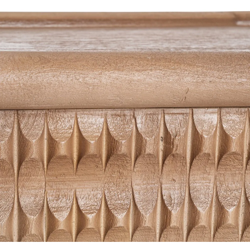 Grand Buffet organique moderne Bas 3 portes en Bois de manguier Naturel Métal Noir Rosian - 8