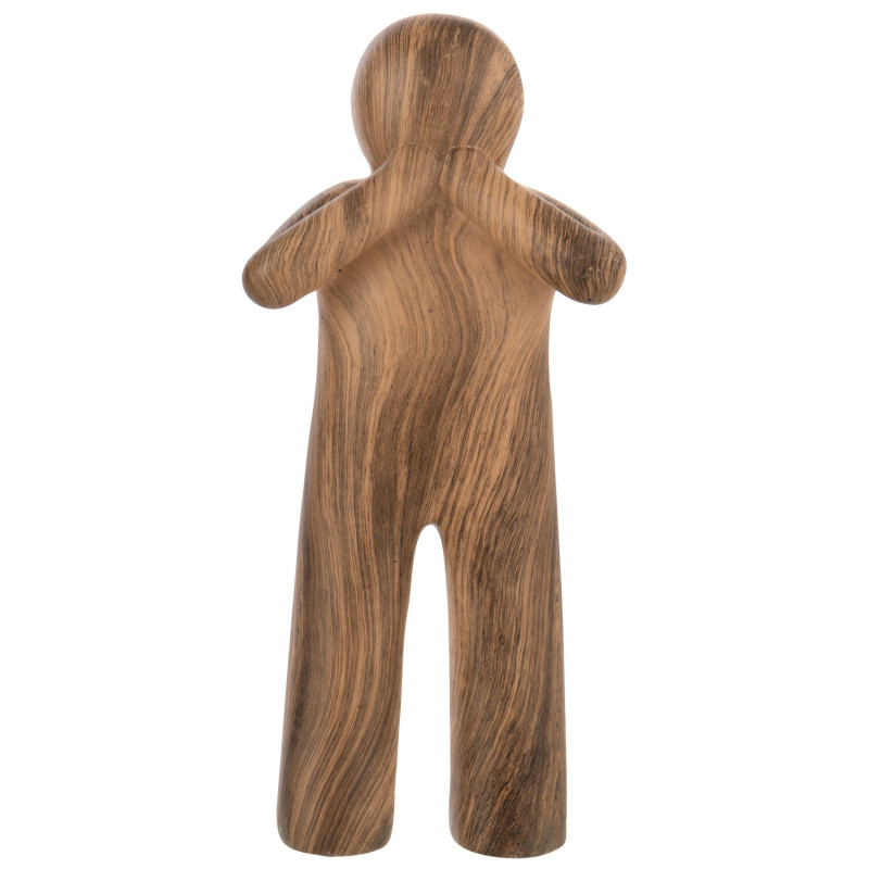 Statuettes déco modernes Voir Entendre Se taire Hauteur 29 cm en Résine Marron Imitation bois P'tit Maurice (Lot de 3) - 5