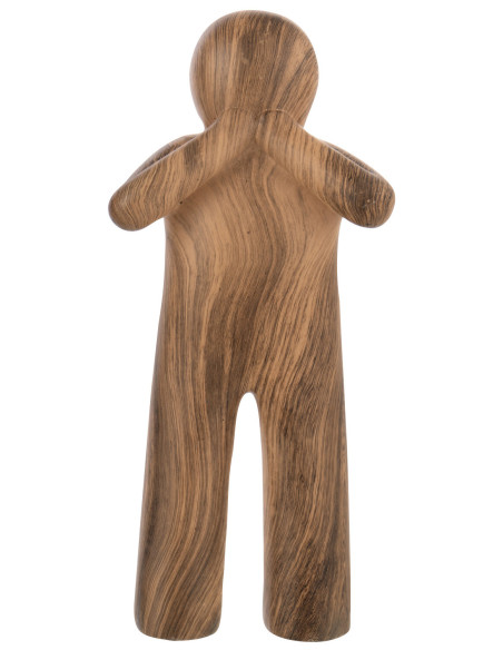 Statuettes déco modernes Voir Entendre Se taire Hauteur 29 cm en Résine Marron Imitation bois P'tit Maurice (Lot de 3) - 5