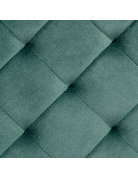 Table basse Ronde en Velours Vert Métal Doré Gabbie - 4