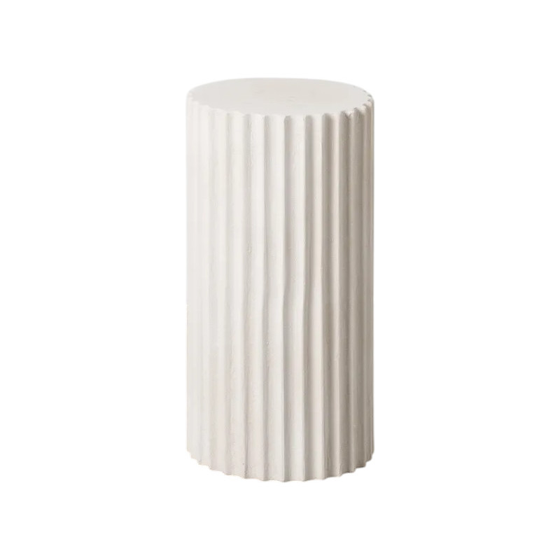 Sellette haute néoclassique Ronde Hauteur 60 cm en Bois MDF Blanc Daya - 1
