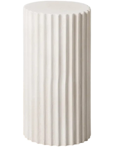 Sellette haute néoclassique Ronde Hauteur 60 cm en Bois MDF Blanc Daya - 1