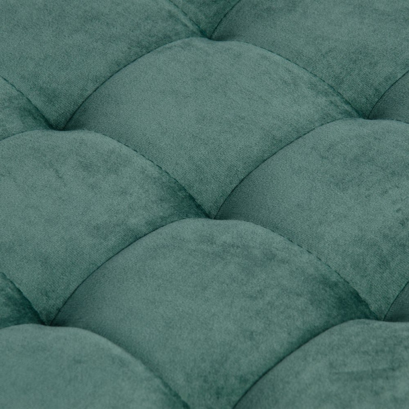 Table basse Ronde en Velours Vert Métal Doré Gabbie - 5