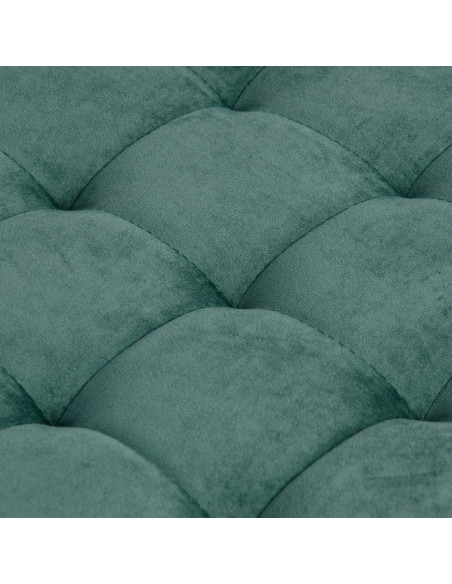 Table basse Ronde en Velours Vert Métal Doré Gabbie - 5