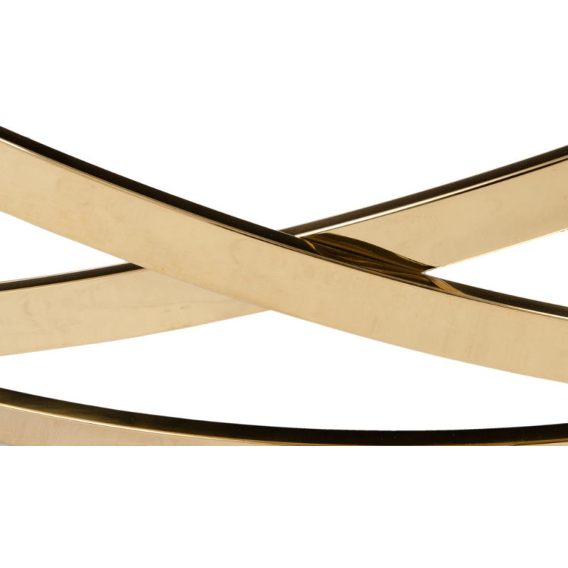 Table basse Ronde en Velours Vert Métal Doré Gabbie - 7