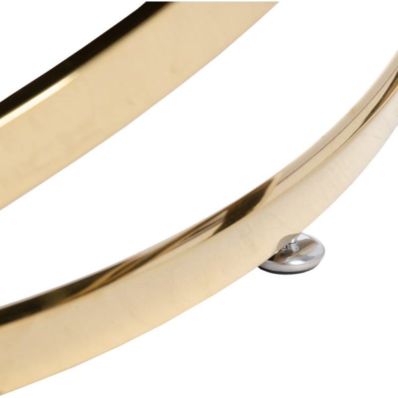 Table basse Ronde en Velours Vert Métal Doré Gabbie - 8