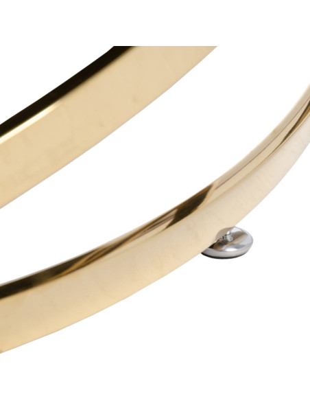 Table basse Ronde en Velours Vert Métal Doré Gabbie - 8