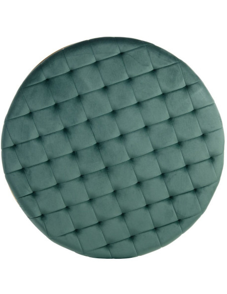 Table basse Ronde en Velours Vert Métal Doré Gabbie - 9