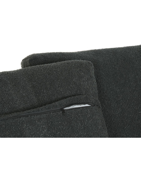 Canapé Japandi chic Droit 2 places Bois de pin recyclé Naturel Vieilli Tissu Noir Nerio - 3