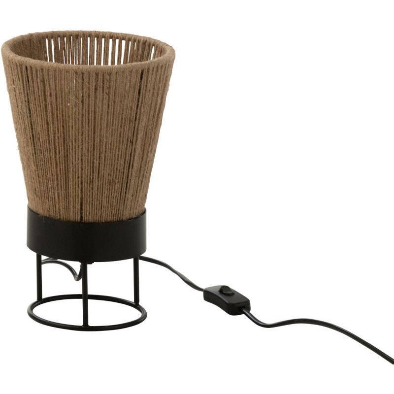 Lampe à poser Nina en Jute Naturel Métal Noir - 1
