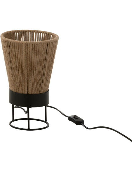 Lampe à poser Nina en Jute Naturel Métal Noir - 1