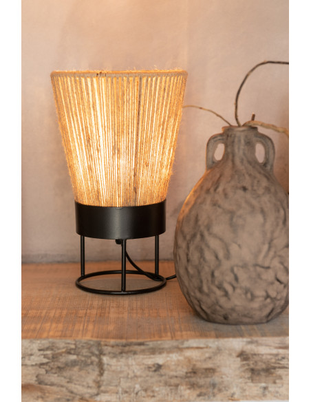 Lampe à poser Nina en Jute Naturel Métal Noir - 2