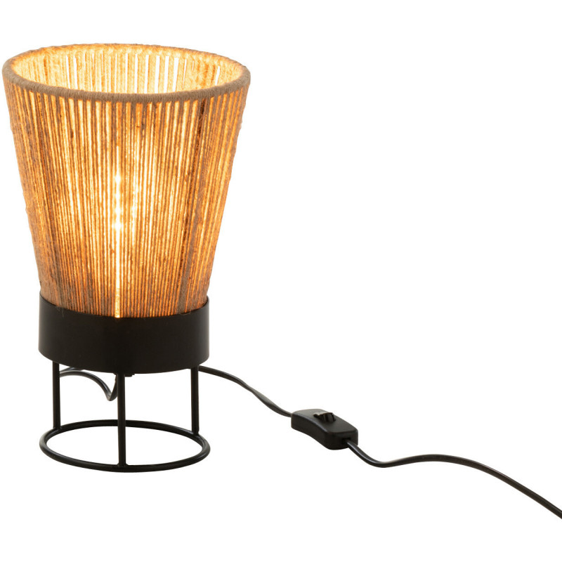 Lampe à poser Nina en Jute Naturel Métal Noir - 3