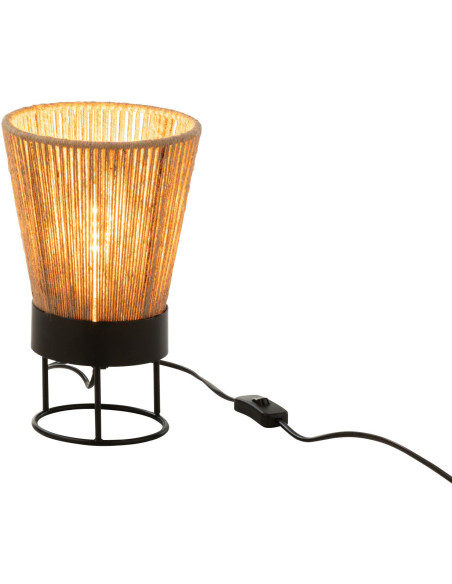 Lampe à poser Nina en Jute Naturel Métal Noir - 3