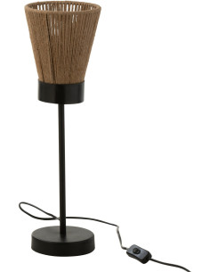 Lampe à poser Luna en Jute Naturel Métal Noir - 1