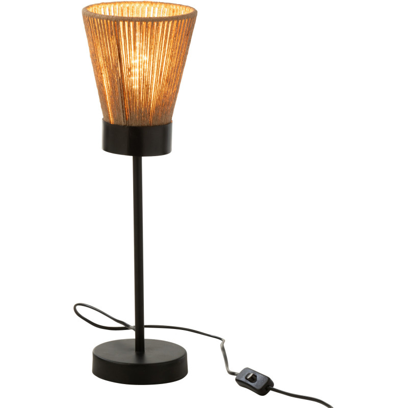 Lampe à poser Luna en Jute Naturel Métal Noir - 2