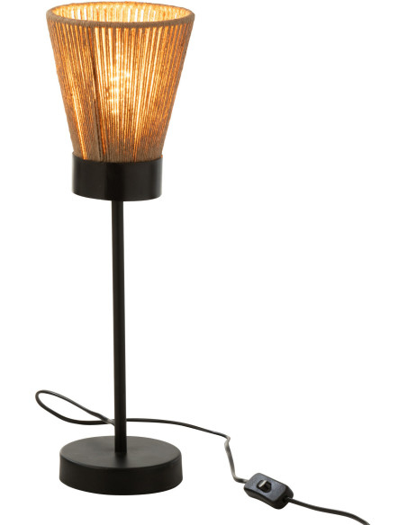 Lampe à poser Luna en Jute Naturel Métal Noir - 2
