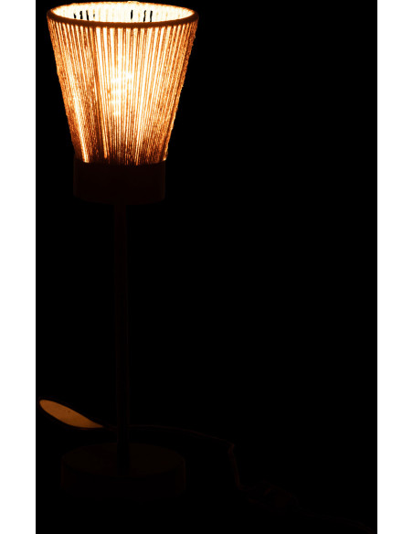 Lampe à poser Luna en Jute Naturel Métal Noir - 3