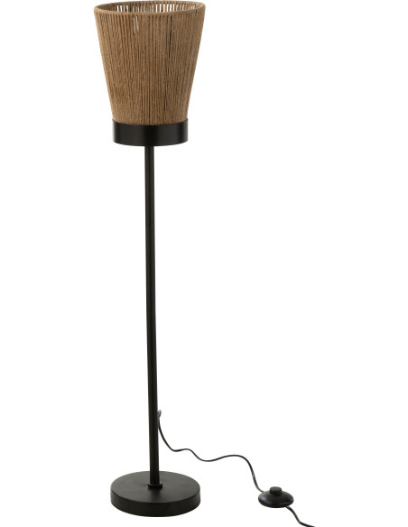 Lampadaire sur pied Luna 100 cm en Jute Naturel Métal Noir - 1