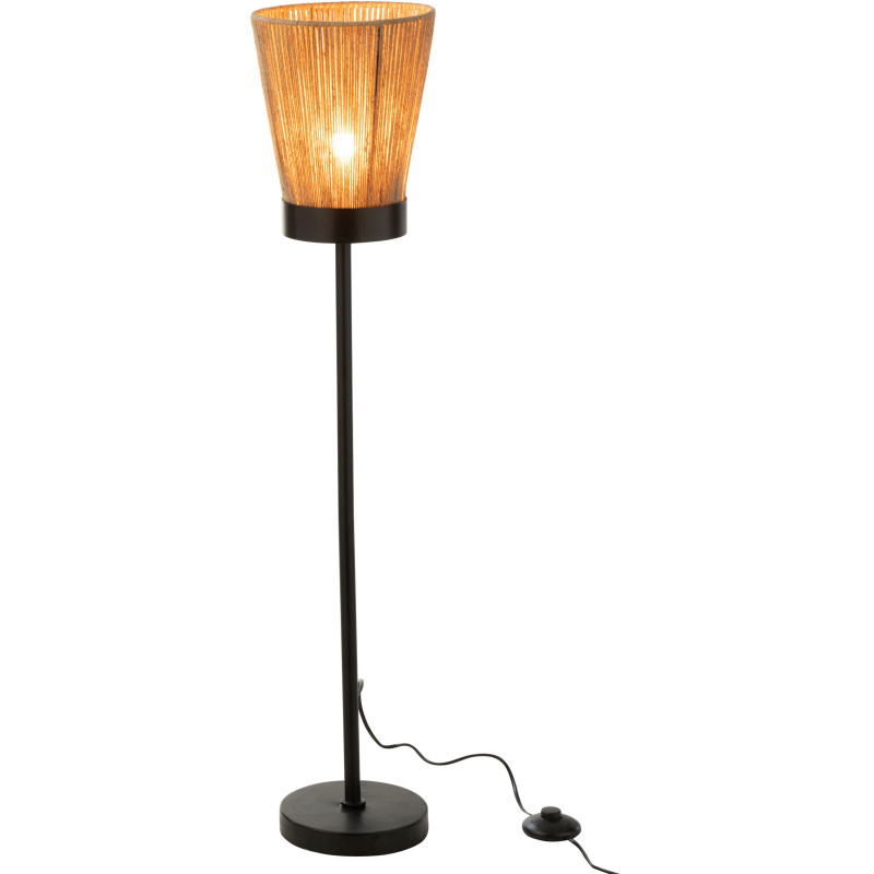Lampadaire sur pied Luna 100 cm en Jute Naturel Métal Noir - 2