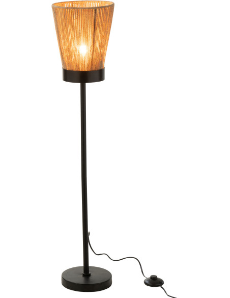 Lampadaire sur pied Luna 100 cm en Jute Naturel Métal Noir - 2