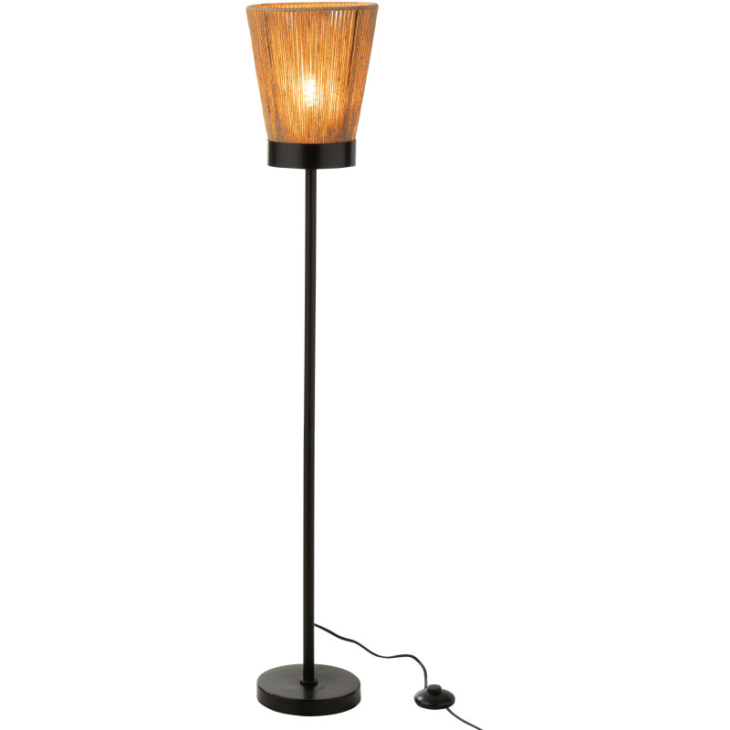 Lampadaire sur pied Luna 120 cm en Jute Naturel Métal Noir - 2