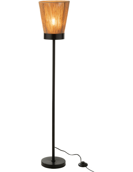 Lampadaire sur pied Luna 120 cm en Jute Naturel Métal Noir - 2
