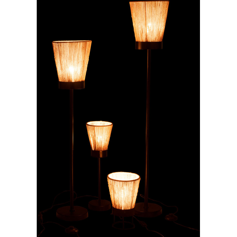 Lampadaire sur pied Luna 120 cm en Jute Naturel Métal Noir - 6