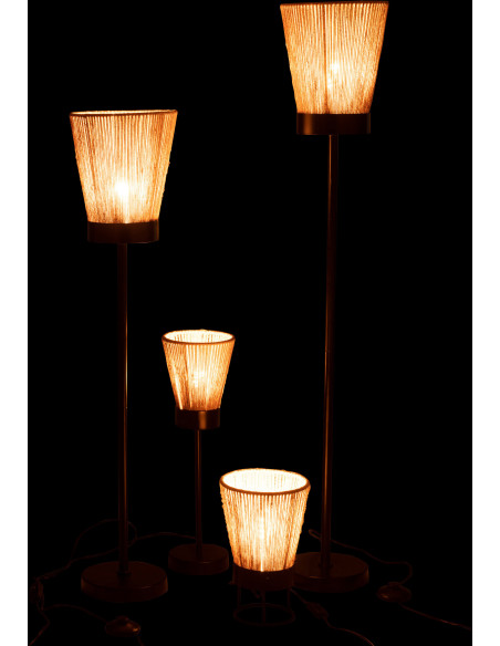 Lampadaire sur pied Luna 120 cm en Jute Naturel Métal Noir - 6