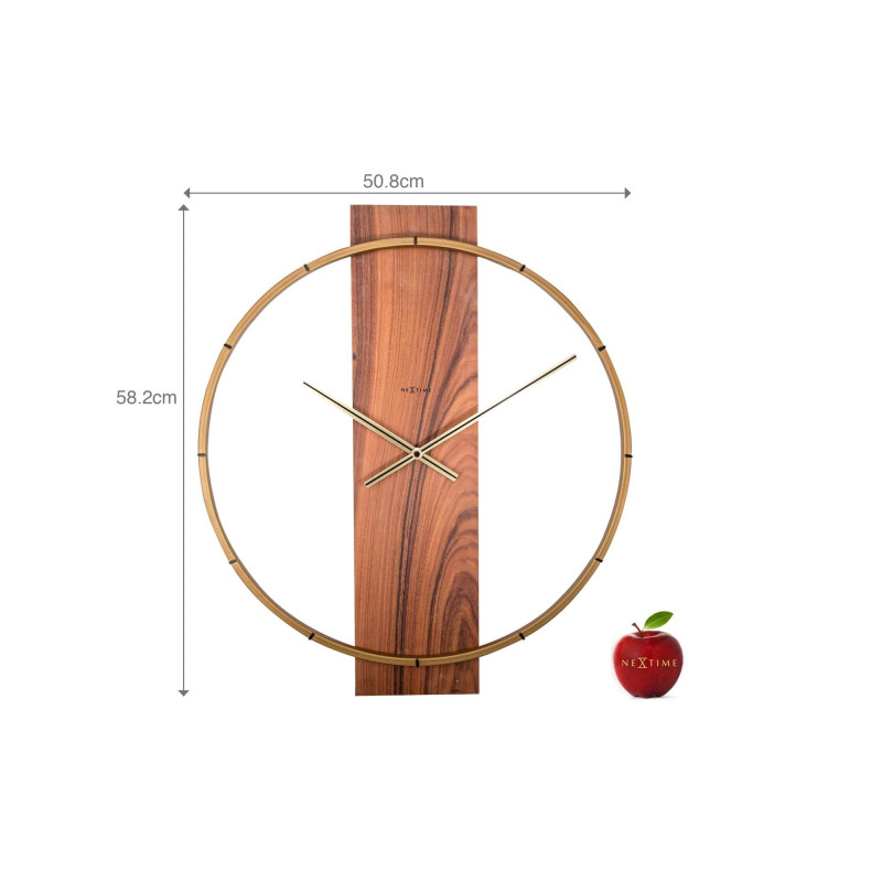 Wall clock - 50.8 x 58.2 x4.3 cm - Wood/Steel - 5