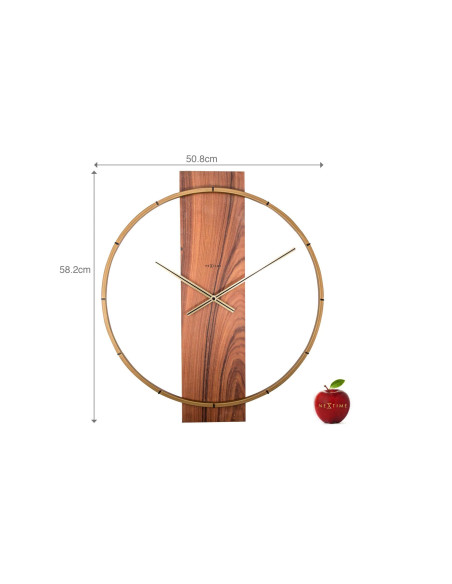 Wall clock - 50.8 x 58.2 x4.3 cm - Wood/Steel - 5