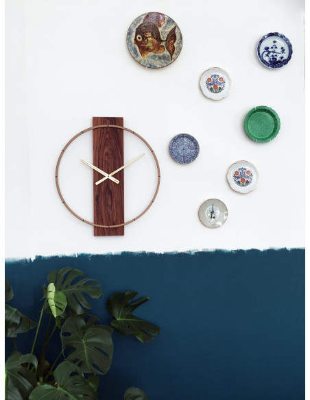 Wall clock - 50.8 x 58.2 x4.3 cm - Wood/Steel - 7