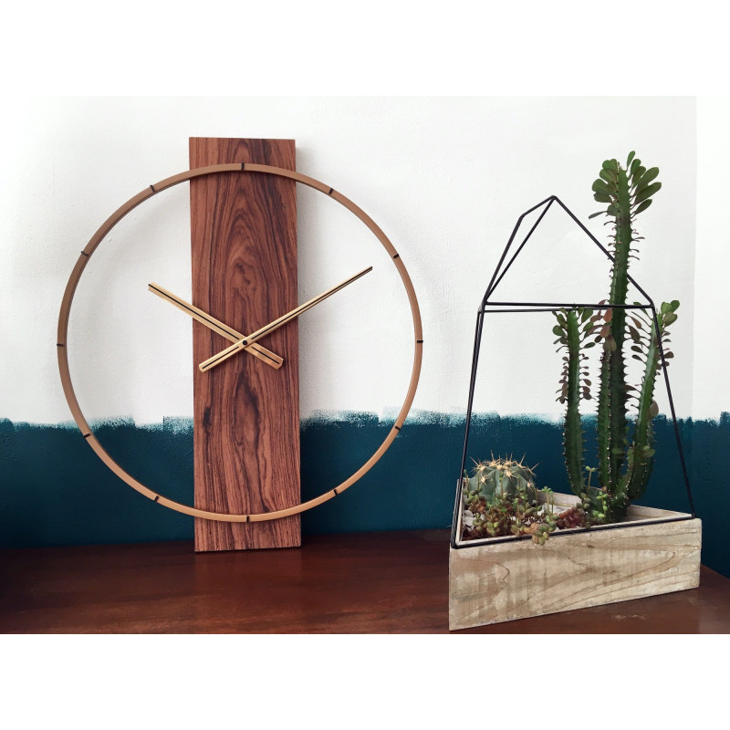 Wall clock - 50.8 x 58.2 x4.3 cm - Wood/Steel - 8