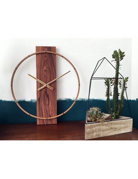 Wall clock - 50.8 x 58.2 x4.3 cm - Wood/Steel - 8