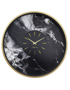 Large Wall Clock 48cm-Silent-Aluminium-NeXtime 'Marble Duo' - 1