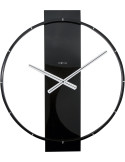 Horloge murale noire silencieuse en bois et acier 58,2 cm Carl
