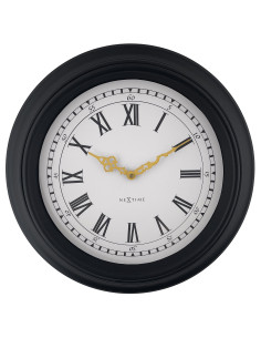 Wall clock 40cm-Silent-Black/Grey-Plastic-NeXtime 'Chopin' - 1