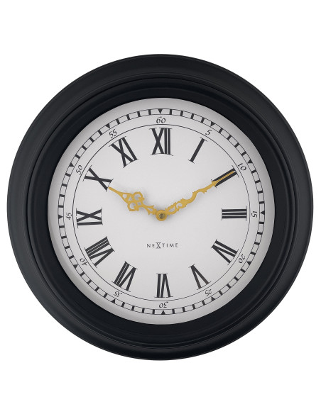 Wall clock 40cm-Silent-Black/Grey-Plastic-NeXtime 'Chopin' - 1