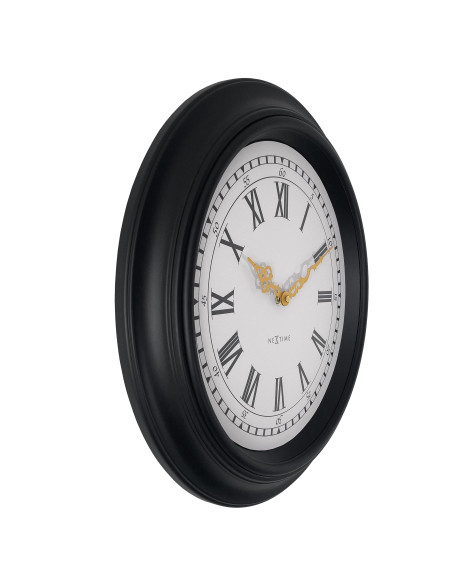 Wall clock 40cm-Silent-Black/Grey-Plastic-NeXtime 'Chopin' - 2