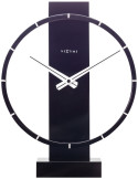 Horloge noire silencieuse à poser ou murale en bois et acier 34 x 27 cm Carl