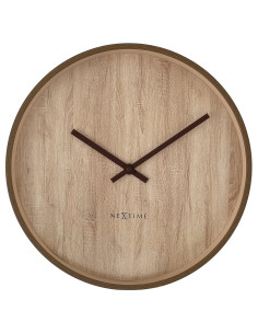 Wall clock 30cm-Silent-Dark Brown/Light Brown-Plastic-NeXtime 'Oslo' - 1