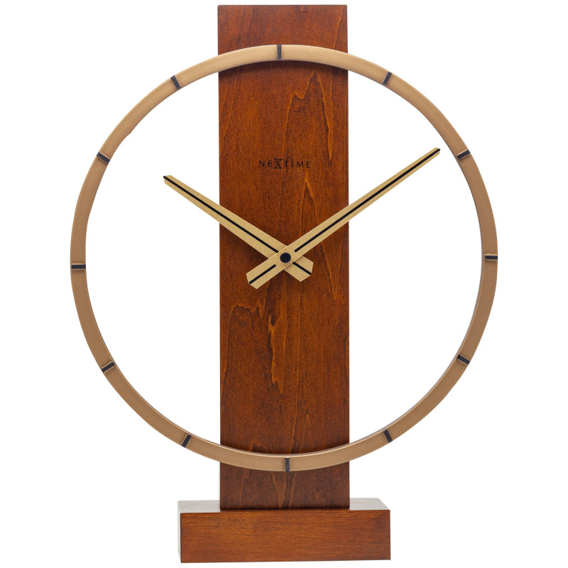 Table / Wall clock - 34 x 27 cm - Wood/Steel -  'Carl Small' - 1