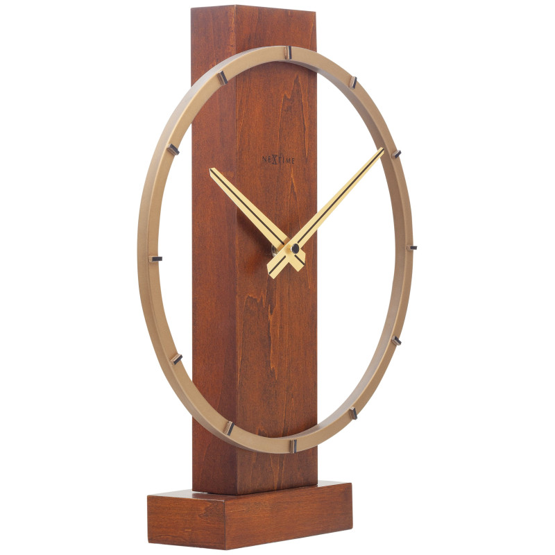 Table / Wall clock - 34 x 27 cm - Wood/Steel -  'Carl Small' - 2