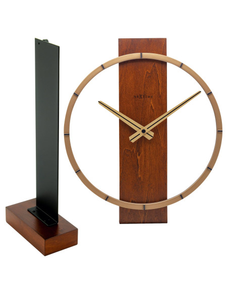 Table / Wall clock - 34 x 27 cm - Wood/Steel -  'Carl Small' - 5