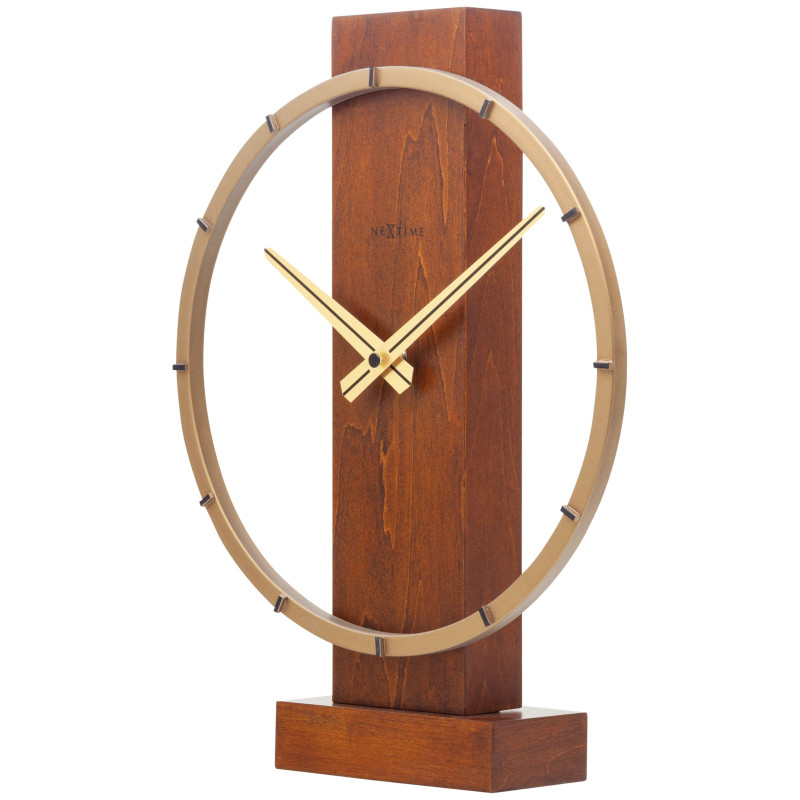 Table / Wall clock - 34 x 27 cm - Wood/Steel -  'Carl Small' - 6