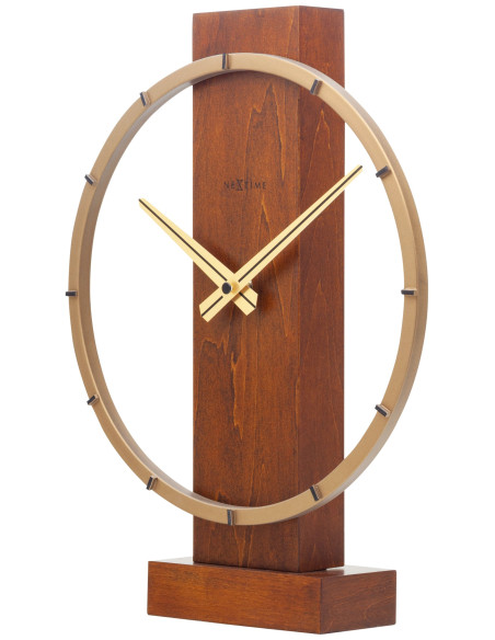 Table / Wall clock - 34 x 27 cm - Wood/Steel -  'Carl Small' - 6