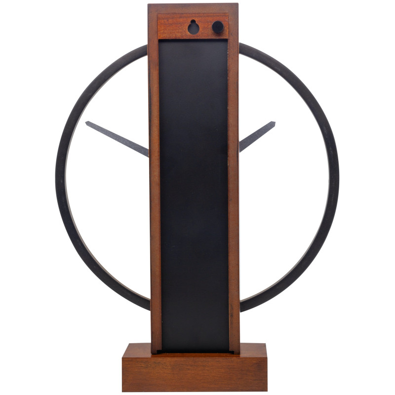 Table / Wall clock - 34 x 27 cm - Wood/Steel -  'Carl Small' - 7
